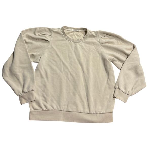 Marine Layer Enya Puff Sleeve Sweatshirt Style 16117 Womens Sz Small Cream *Flaw - Picture 2 of 16